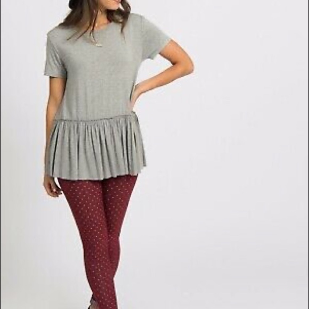 Agnes & Dora Gray Peplum T-Shirt‎ Top